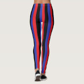 Leggings Rayures rouges, noires et bleues verticales (Dos)