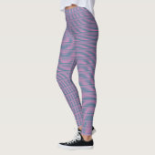 Leggings Rayures sarcelle et rose (Gauche)
