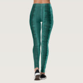 Leggings Rayures sarcelle personnalisables chic (Dos)