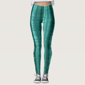 Leggings Rayures sarcelle personnalisables chic (Devant)
