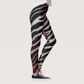 Leggings Rayures SpaceTime arrachées - Corail/Blanc (Droite)