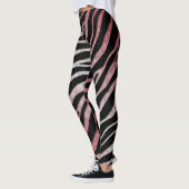 Leggings Rayures SpaceTime arrachées - Corail/Blanc (Gauche)