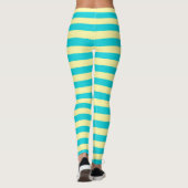Leggings Rayures turquoises et jaune pâle (Dos)