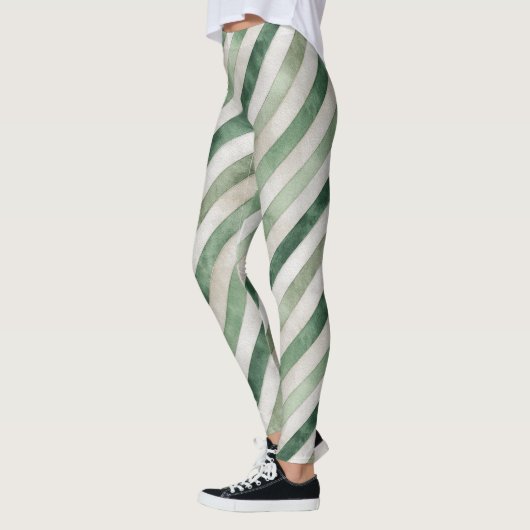 Leggings Rayures vert menthe (Gauche)