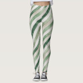 Leggings Rayures vert menthe (Devant)