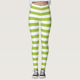 Leggings Rayures vert pomme et blanches