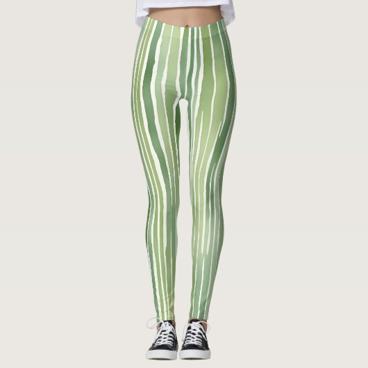 Leggings Rayures vertes (Devant)