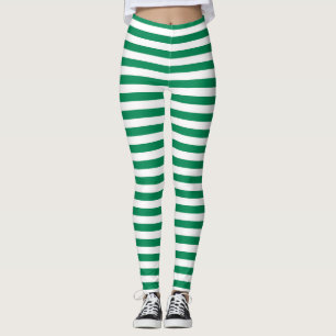 Leggings Rayures vertes et blanches