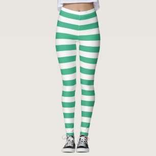 Leggings Rayures vertes et blanches d'Aqua