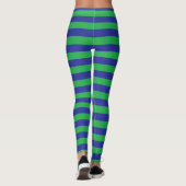 Leggings Rayures vertes et bleues (Dos)