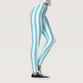 Leggings Rayures verticales classiques bleu clair et blanc (Droite)