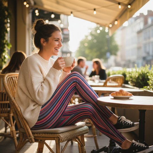 Leggings Rayures verticales multicolores vibrantes