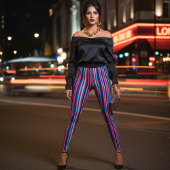 Leggings Rayures verticales multicolores vibrantes