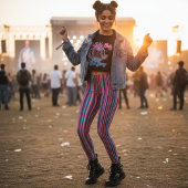 Leggings Rayures verticales multicolores vibrantes