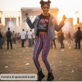 Leggings Rayures verticales multicolores vibrantes