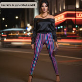 Leggings Rayures verticales multicolores vibrantes