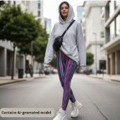 Leggings Rayures verticales multicolores vibrantes
