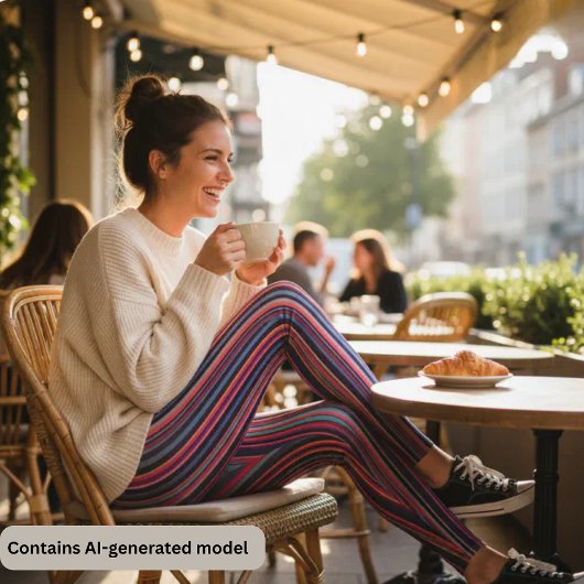 Leggings Rayures verticales multicolores vibrantes
