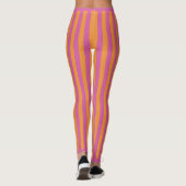 Leggings Rayures verticales oranges et roses mignonnes (Dos)