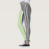 Leggings Rayures Violet Vert Noir (Gauche)