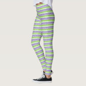 Leggings Rayures violettes et vertes (Gauche)