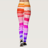 Leggings rayures vives de couleurs vives rayées chic tricot (Dos)