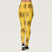 Leggings Realistic Minimal Sunflower Pattern (Dos)