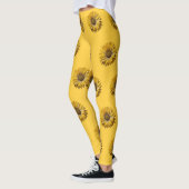 Leggings Realistic Minimal Sunflower Pattern (Gauche)