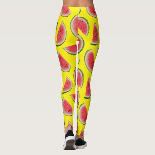 Leggings Realistic Watermelon Slice Pattern Design (Dos)