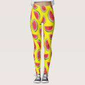 Leggings Realistic Watermelon Slice Pattern Design (Devant)