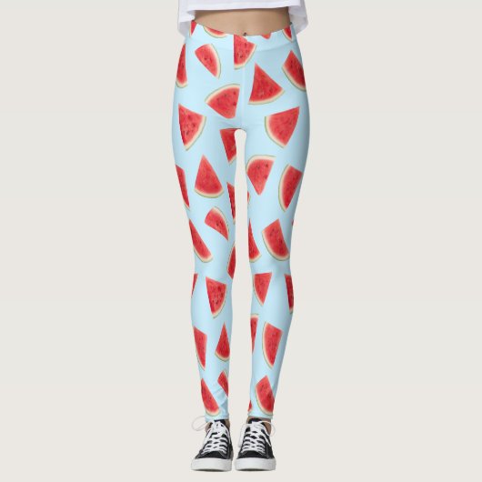 Leggings Realistic Watermelon Slice Summer Pattern (Devant)