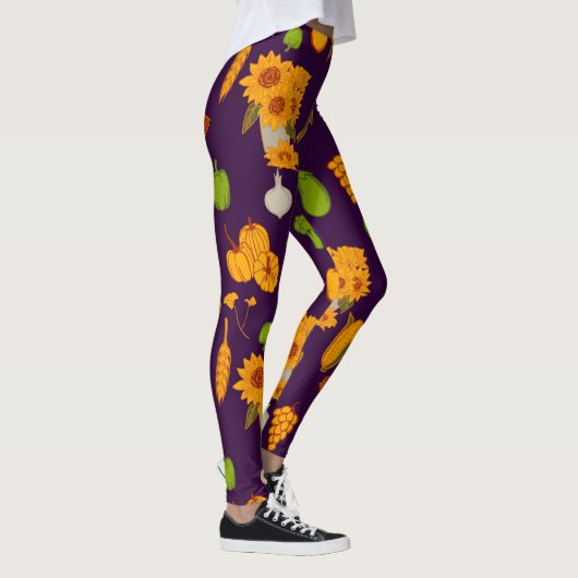 Leggings Récolte D'Automne Végétgie Et Fruits Sains (Droite)