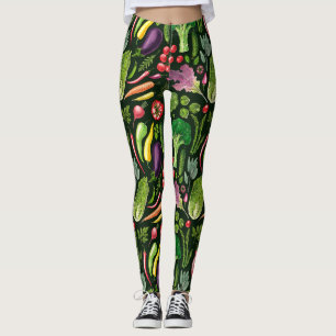 Leggings Récolte de légumes et d'herbes sur le noir