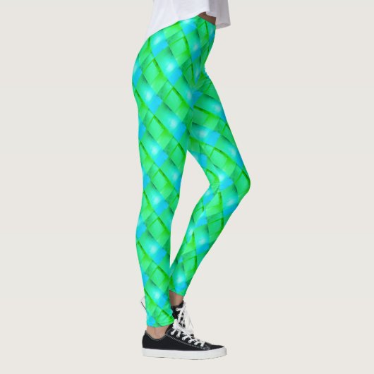 Leggings Rectangle bleu vert courbé ou rayures si mince? (Droite)