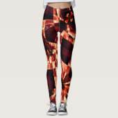 Leggings Rectangle de corail incliné ou étiré, le plus fonc (Devant)
