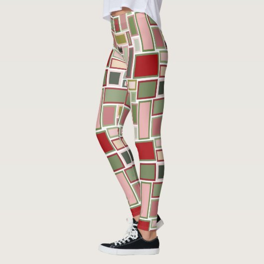 Leggings Rectangles de Noël Boho (Gauche)