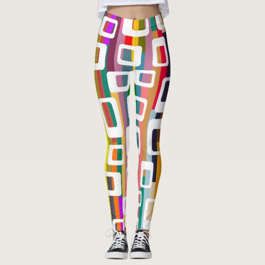 Leggings Rectangles et bandes (Devant)