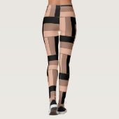 Leggings Rectangles géométriques Brown Mocha Noir (Dos)