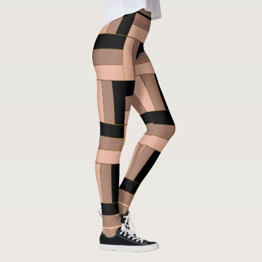 Leggings Rectangles géométriques Brown Mocha Noir (Droite)
