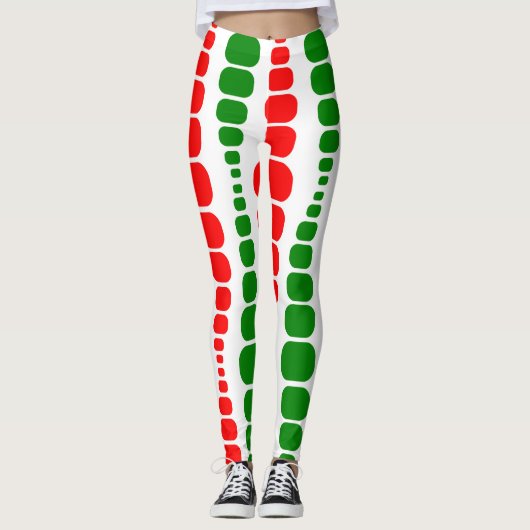 Leggings Rectangles modernes de Noël (Devant)