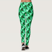 Leggings rectangles ou rayures en vert blanc qui sont mince (Dos)