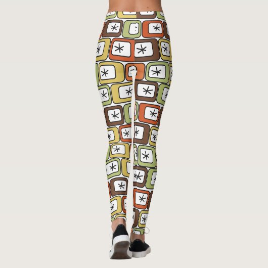 Leggings Rectangles rétro avec Starbursts (Dos)
