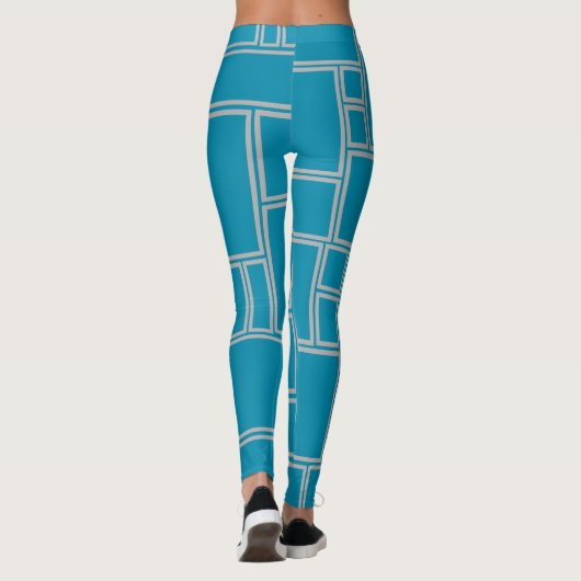 Leggings Rectangles turquoises (Dos)