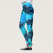 Leggings Recul stylisé sur bleu - Légendes (Gauche)