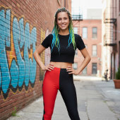 Leggings Red and Black Diamond Harlequin