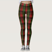 Leggings Red And Green Plaid Tartan Festive Pattern (Devant)