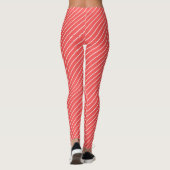 Leggings Red And White Stripes and Lines Pattern (Dos)