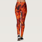 Leggings Red Black Flame Modern Chic Hipster Photo Collage (Dos)