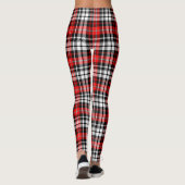Leggings Red Black White Plaid Tartan Pattern Design (Dos)