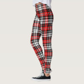 Leggings Red Black White Plaid Tartan Pattern Design (Gauche)